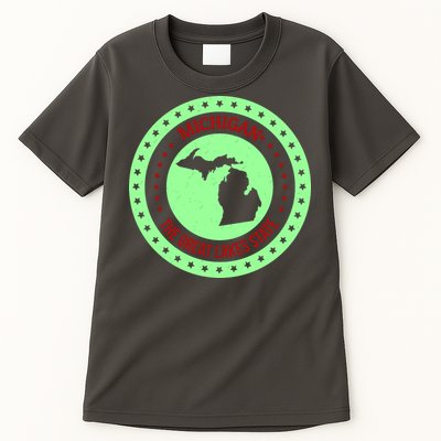 Retro Michigan The Great Lake State Logo Tall T-Shirt