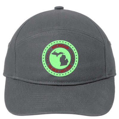Retro Michigan The Great Lake State Logo 7-Panel Snapback Hat