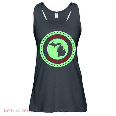 Retro Michigan The Great Lake State Logo Ladies Essential Flowy Tank