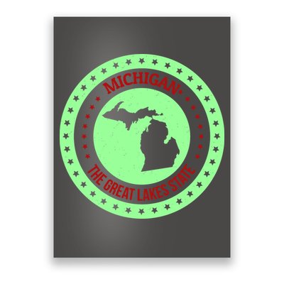 Retro Michigan The Great Lake State Logo Poster