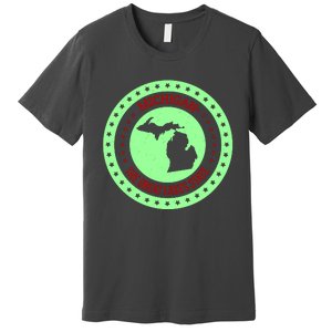 Retro Michigan The Great Lake State Logo Premium T-Shirt