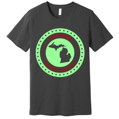 Retro Michigan The Great Lake State Logo Premium T-Shirt