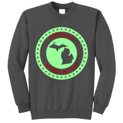 Retro Michigan The Great Lake State Logo Tall Sweatshirt