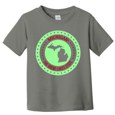 Retro Michigan The Great Lake State Logo Toddler T-Shirt