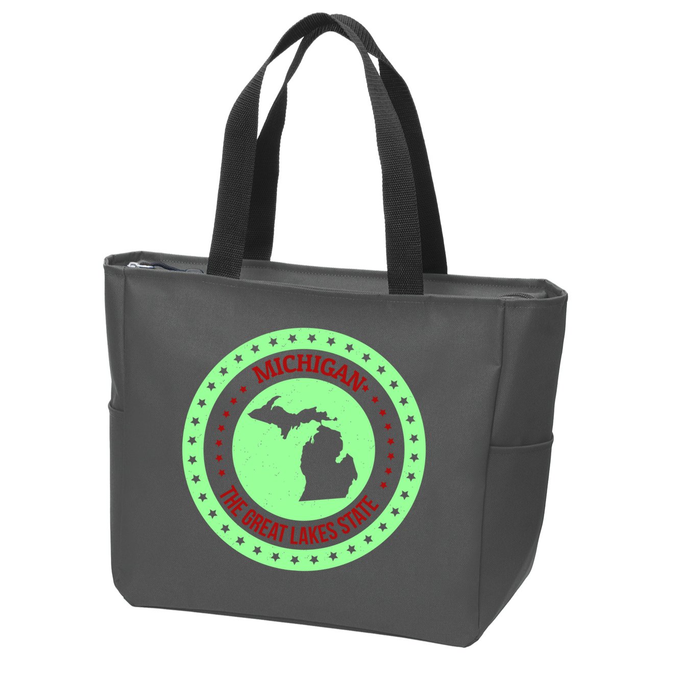 Retro Michigan The Great Lake State Logo Zip Tote Bag