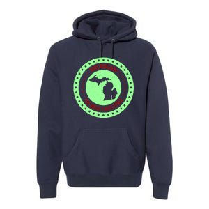 Retro Michigan The Great Lake State Logo Premium Hoodie