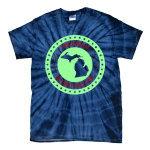 Retro Michigan The Great Lake State Logo Tie-Dye T-Shirt