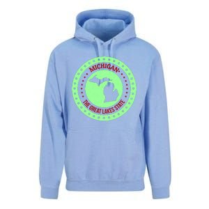 Retro Michigan The Great Lake State Logo Unisex Surf Hoodie