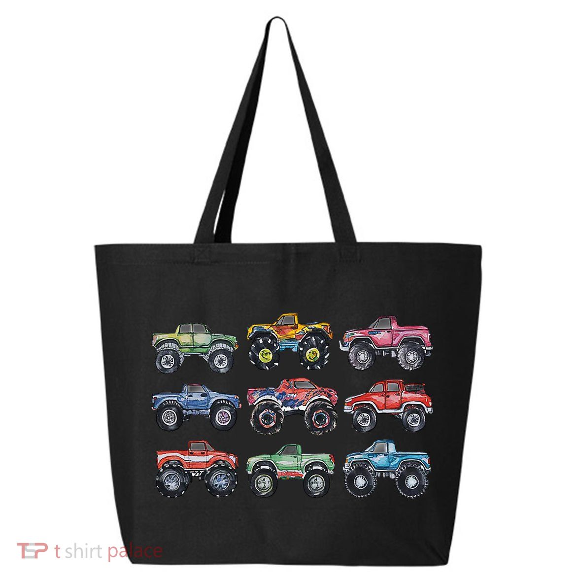 Retro Monster Trucks In A Row 25L Jumbo Tote