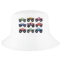 Retro Monster Trucks In A Row Cool Comfort Performance Bucket Hat