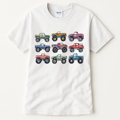 Retro Monster Trucks In A Row Tall T-Shirt