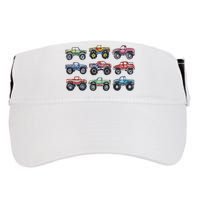 Retro Monster Trucks In A Row Adult Drive Performance Visor