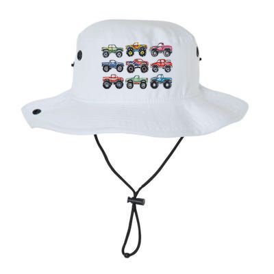 Retro Monster Trucks In A Row Bucket Hat