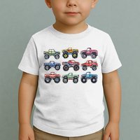 Retro Monster Trucks In A Row Toddler T-Shirt