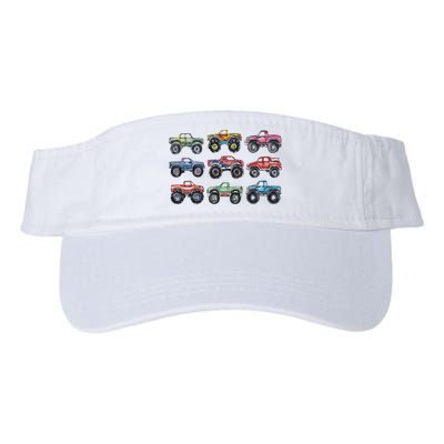 Retro Monster Trucks In A Row Visor