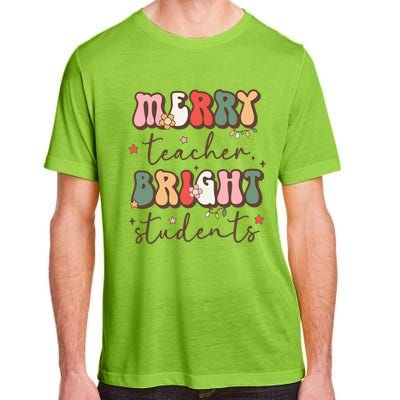 Retro Merry Teacher Bright Students Funny Christmas Teacher Gift Adult ChromaSoft Performance T-Shirt