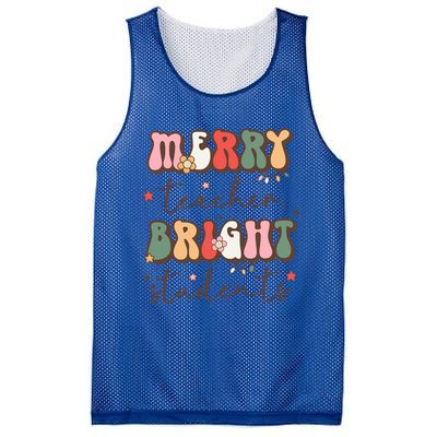 Retro Merry Teacher Bright Students Funny Christmas Teacher Gift Mesh Reversible Basketball Jersey Tank