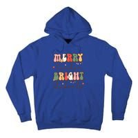 Retro Merry Teacher Bright Students Funny Christmas Teacher Gift Tall Hoodie