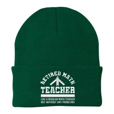 Retired Math Teacher Funny Retirement Problems Knit Cap Winter Beanie