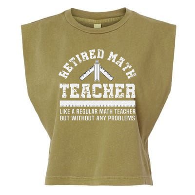 Retired Math Teacher Funny Retirement Gift Problems Garment-Dyed Women's Muscle Tee