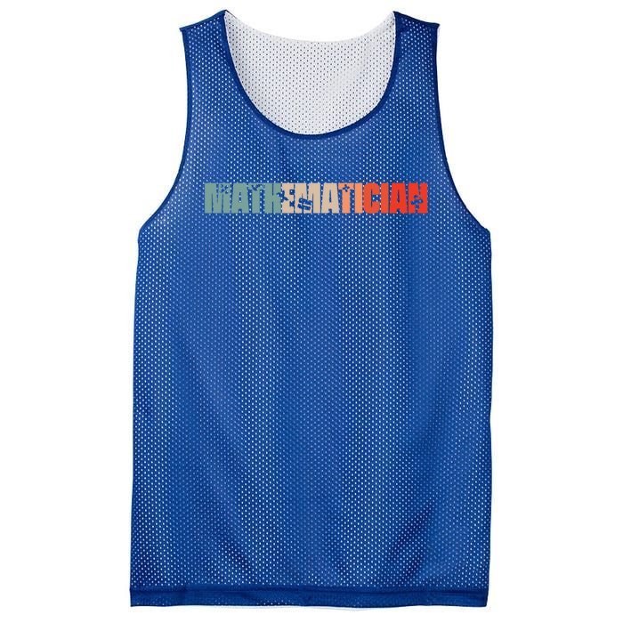 Retro Math Teacher Vintage Math Science Mathematician Gift Mesh Reversible Basketball Jersey Tank