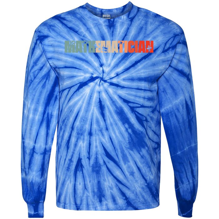 Retro Math Teacher Vintage Math Science Mathematician Gift Tie-Dye Long Sleeve Shirt