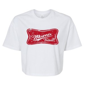 Retro Mama Tried Beer Mama Western Country Mom Drinking Gift Bella+Canvas Jersey Crop Tee