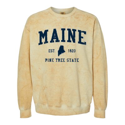 Retro Maine T Vintage State Sports Design Colorblast Crewneck Sweatshirt