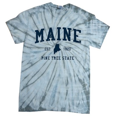 Retro Maine T Vintage State Sports Design Tie-Dye T-Shirt