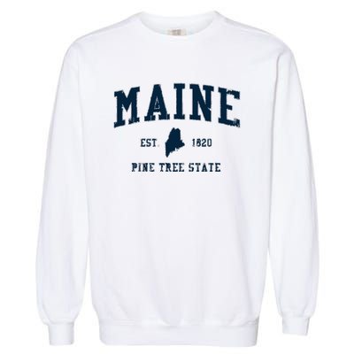 Retro Maine T Vintage State Sports Design Garment-Dyed Sweatshirt