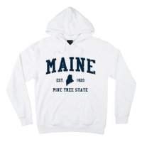 Retro Maine T Vintage State Sports Design Hoodie