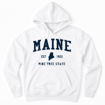 Retro Maine T Vintage State Sports Design Hoodie