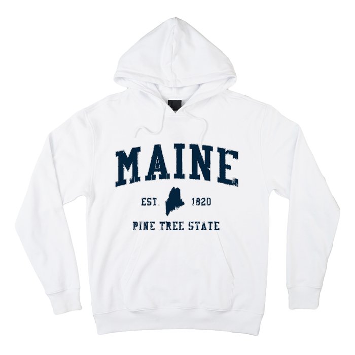 Retro Maine T Vintage State Sports Design Hoodie