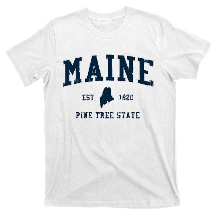 Retro Maine T Vintage State Sports Design T-Shirt