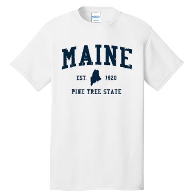 Retro Maine T Vintage State Sports Design Tall T-Shirt