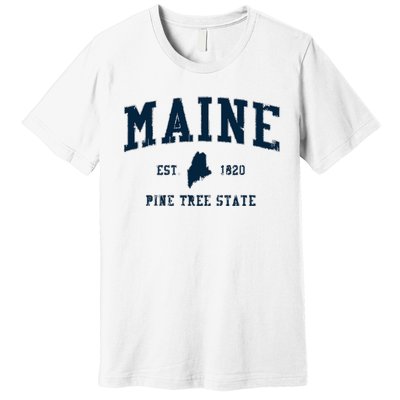 Retro Maine T Vintage State Sports Design Premium T-Shirt