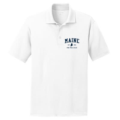 Retro Maine T Vintage State Sports Design PosiCharge RacerMesh Polo