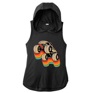 Retro Monster Truck Big Style Truck Ladies PosiCharge Tri-Blend Wicking Draft Hoodie Tank