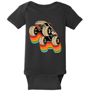 Retro Monster Truck Big Style Truck Baby Bodysuit