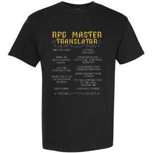 Rpg Master Translator D20 Tabletop Games Funny Rpg Gamer Garment-Dyed Heavyweight T-Shirt