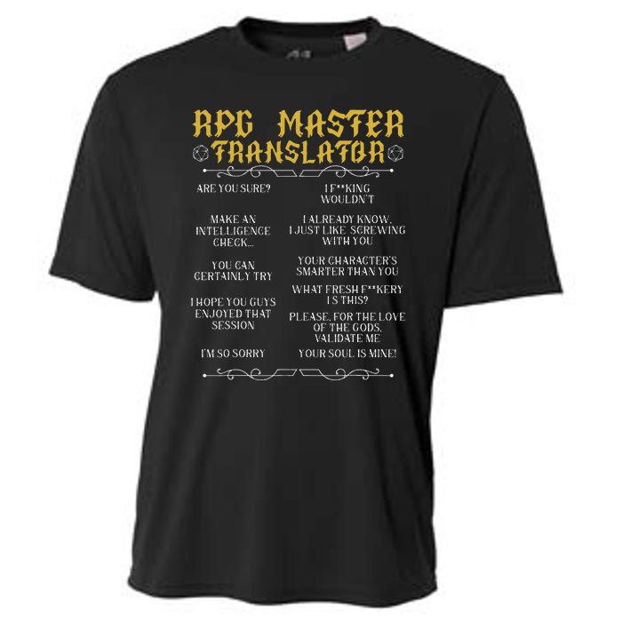 Rpg Master Translator D20 Tabletop Games Funny Rpg Gamer Cooling Performance Crew T-Shirt