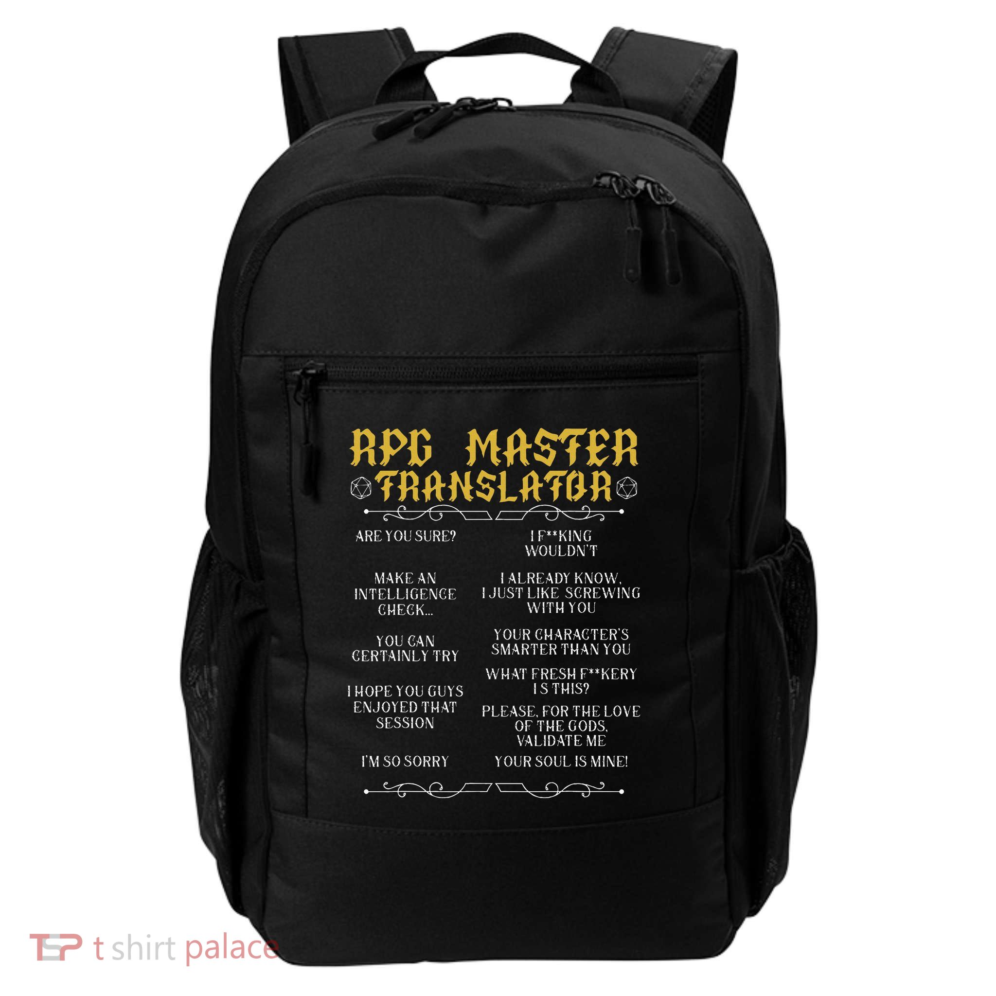 Rpg Master Translator D20 Tabletop Games Funny Rpg Gamer Daily Commute Backpack