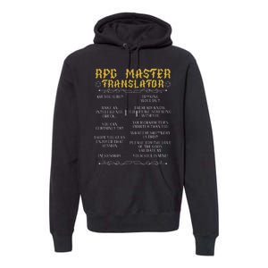 Rpg Master Translator D20 Tabletop Games Funny Rpg Gamer Premium Hoodie