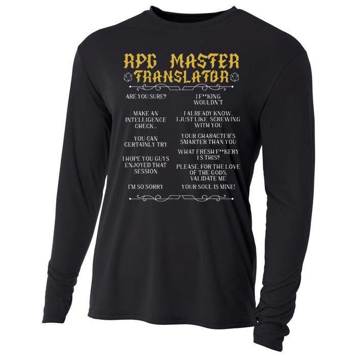 Rpg Master Translator D20 Tabletop Games Funny Rpg Gamer Cooling Performance Long Sleeve Crew