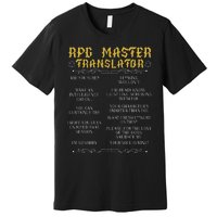 Rpg Master Translator D20 Tabletop Games Funny Rpg Gamer Premium T-Shirt