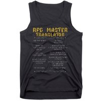 Rpg Master Translator D20 Tabletop Games Funny Rpg Gamer Tank Top