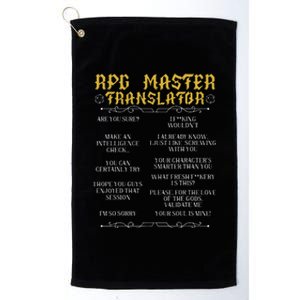 Rpg Master Translator D20 Tabletop Games Funny Rpg Gamer Platinum Collection Golf Towel