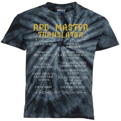 Rpg Master Translator D20 Tabletop Games Funny Rpg Gamer Kids Tie-Dye T-Shirt