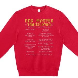 Rpg Master Translator D20 Tabletop Games Funny Rpg Gamer Premium Crewneck Sweatshirt