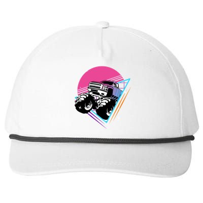 Retro Monster Truck Show Gift Vintage Monster Trucks Gift Snapback Five-Panel Rope Hat